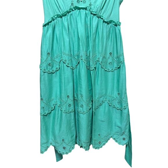 BCBGMaxAzria Celedon Eyelet Embroidered Cotton Sundress | Boho Western | Size 2 - Picture 4 of 7